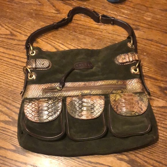 RARE Ghurka Italian leather python hobo bag - Picture 1 of 16